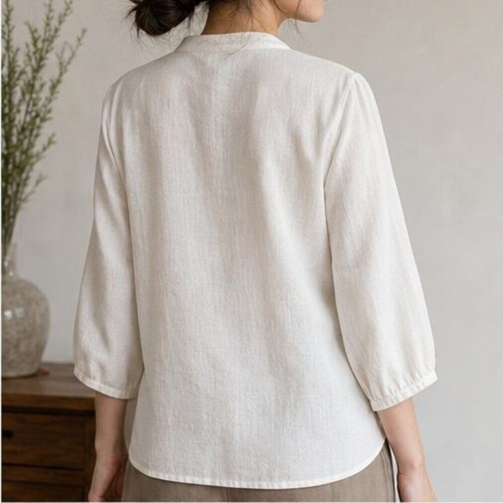 Ivory Ruffle Blouse - Picture 3 of 6